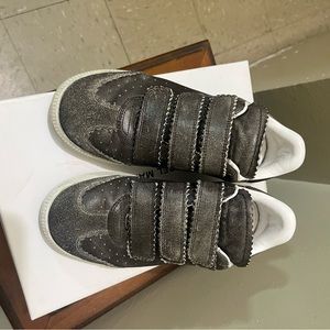 Isabel Marant Gray Suede Velcro Strap Sneakers